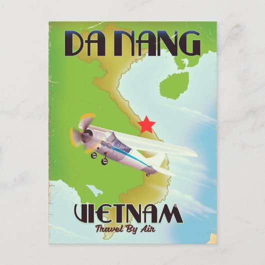 Da Nang Vietnam vintage reisposter Briefkaart (Voorkant)