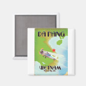 Da Nang Vietnam vintage reisposter Magneet (Voorkant / Achterkant)