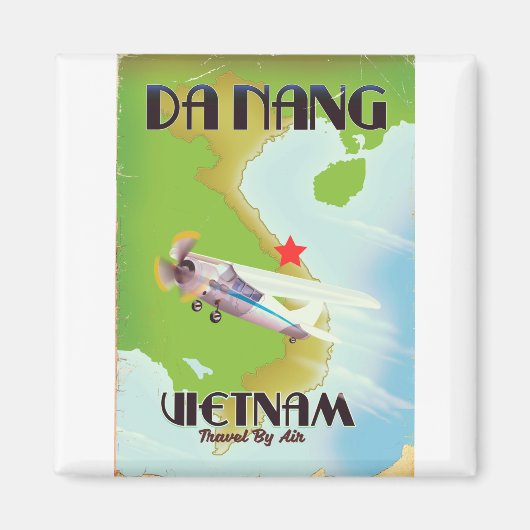 Da Nang Vietnam vintage reisposter Magneet (Voorkant)