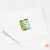 Da Nang Vietnam vintage reisposter Vierkante Sticker (Envelop)