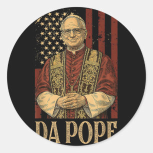 Da Paus Leo XIV Nieuwe Paus Grappig Humor Mannen V Ronde Sticker