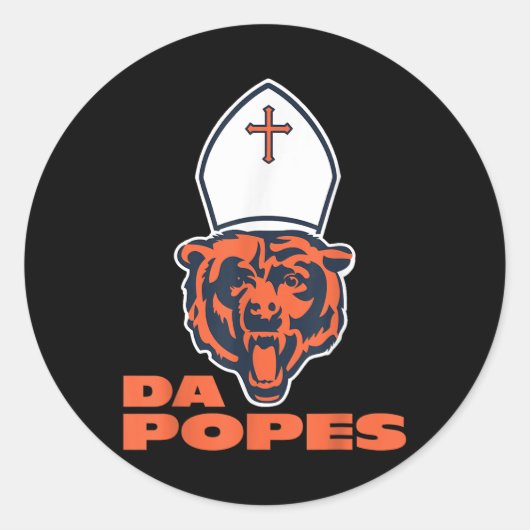 Da Pope Chicago Pope Leo Ronde Sticker (Voorkant)