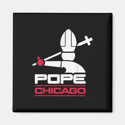 Da Pope Leo XIV Shirt Chicago Baseball Magneet (Voorkant)