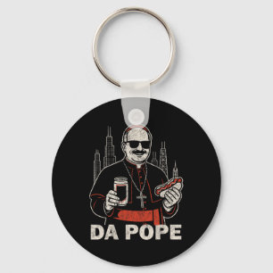Da Pope uit Amerika Chicago Paus Leo XIV Grappig V Sleutelhanger
