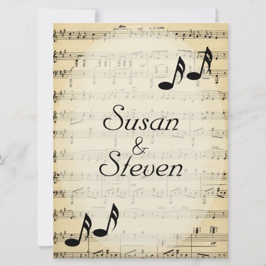 DA Sheet Music Wedding Uitnodiging (Achterkant)