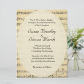 DA Sheet Music Wedding Uitnodiging (Staand voorkant)