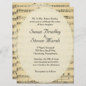 DA Sheet Music Wedding Uitnodiging (Voorkant / Achterkant)