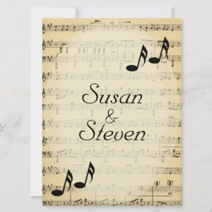 DA Sheet Music Wedding Uitnodiging