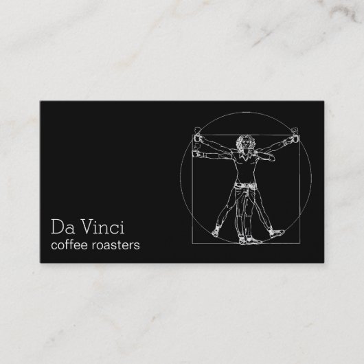 Da Vinci coffee roasters minimal vitruvian man Visitekaartje (Voorkant)