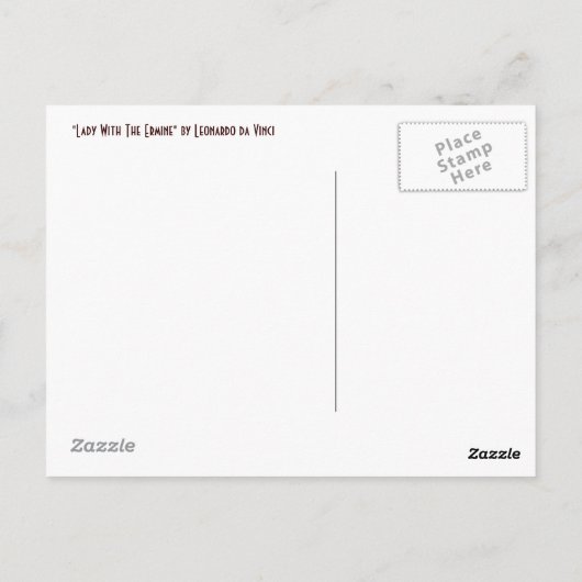 Da Vinci: Dame met de hermelijn Briefkaart (Achterkant)
