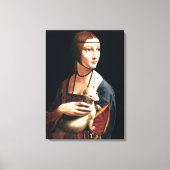 Da Vinci - De dame met de hermelijn Canvas Afdruk (Voorkant)