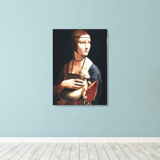 Da Vinci - De dame met de hermelijn Canvas Afdruk (Insitu (Houten vloer))