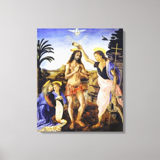 Da Vinci De doop van Christus Fine Art Classic Canvas Afdruk (Voorkant)
