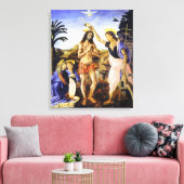 Da Vinci De doop van Christus Fine Art Classic Canvas Afdruk (Insitu (Woonkamer))
