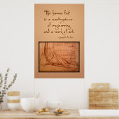 da Vinci: "De menselijke voet is..." Poster (Keuken)