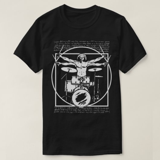 DA VINCI DRUMMER - VITRUVIAN MAN DIE DE DRUMEN SPE T-SHIRT (Design voorkant)