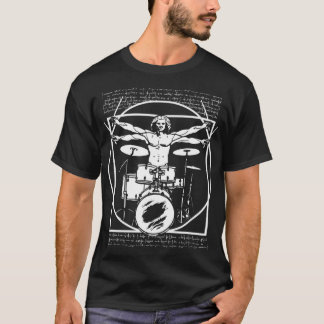 DA VINCI DRUMMER - VITRUVIAN MAN DIE DE DRUMEN SPE T-SHIRT
