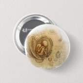 da Vinci - Embryo Sketch Ronde Button 5,7 Cm (Voorkant /achterkant)