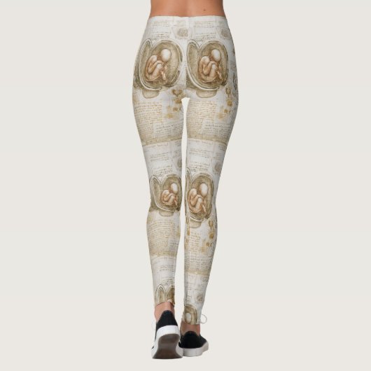 Da Vinci Fetus Tekeningen Leggings (Achterkant)
