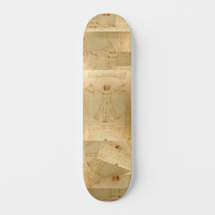 Da Vinci Fine Art Tekening Vitruviaans Man "Opruim Persoonlijk Skateboard