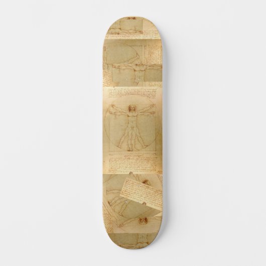 Da Vinci Fine Art Tekening Vitruviaans Man "Opruim Persoonlijk Skateboard (Voorkant)