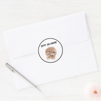Da Vinci Halloween Wetenschap Anatomie Schedel Pri Ronde Sticker