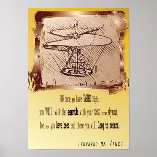 Da Vinci Helikopter Geweldige begroting Speciaal P Poster (Voorkant)