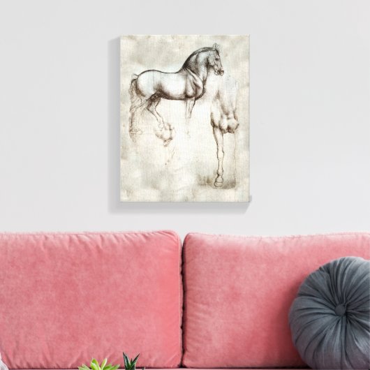 Da Vinci Horse Canvas Afdruk (Insitu (Woonkamer))