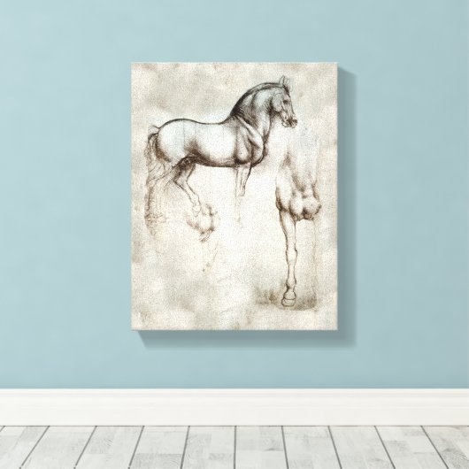 Da Vinci Horse Canvas Afdruk (Insitu (Houten vloer))