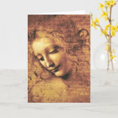 Da Vinci La Scapigliata-Wenskaart Kaart (Gele Bloem)