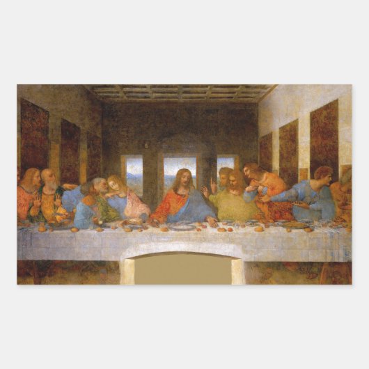 Da Vinci Laatste Avondmaal Fine Art Classic Rechthoekige Sticker (Voorkant)