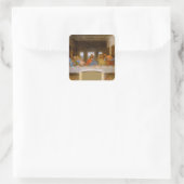 Da Vinci Laatste Avondmaal Fine Art Classic Vierkante Sticker (Tas)