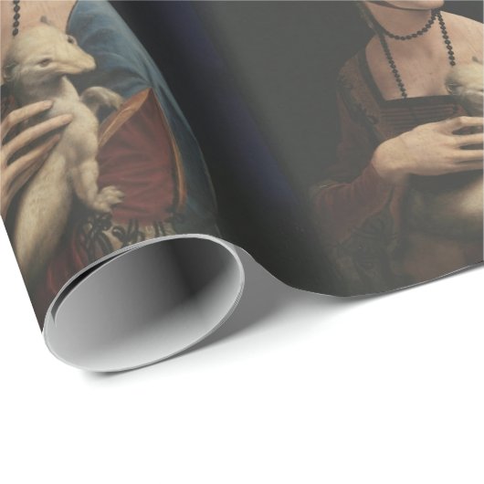 DA VINCI LADY MET EEN ERMINE WRAPPINGPAPIER CADEAUPAPIER (Rol Hoek)
