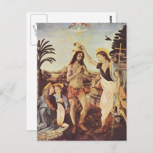 Da Vinci Leonardo - Het aptisme van Christus Briefkaart (Voorkant / Achterkant)