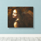 Da Vinci Maagd van de Rocks Angel Canvas Wrap (Insitu (Houten vloer))