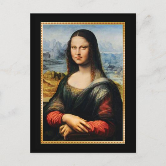 Da Vinci Mona Lisa Grumpy Face Briefkaart (Voorkant)