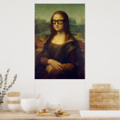 da Vinci Mona Lisa in Cool Hipster Glasses Art Poster (Keuken)
