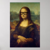 da Vinci Mona Lisa in Cool Hipster Glasses Art Poster (Voorkant)