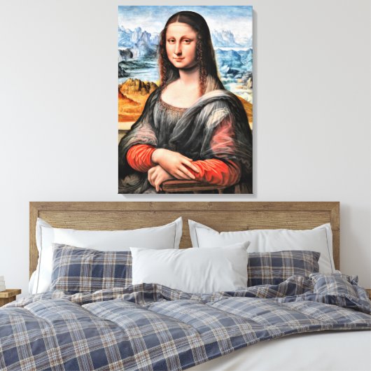 Da Vinci - Mona Lisa, wereldberoemd schilderij Canvas Afdruk (Insitu (Slaapkamer))