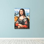 Da Vinci - Mona Lisa, wereldberoemd schilderij Canvas Afdruk (Insitu (Houten vloer))