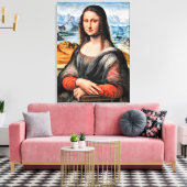 Da Vinci - Mona Lisa, wereldberoemd schilderij Canvas Afdruk (Insitu (Woonkamer))