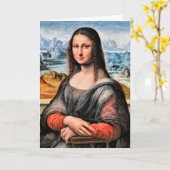 Da Vinci - Mona Lisa, wereldberoemd schilderij Kaart (Gele Bloem)