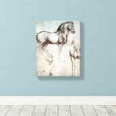 Da Vinci Paard Studie Renaissance Schets Schets Sc Canvas Afdruk (Insitu (Houten vloer))