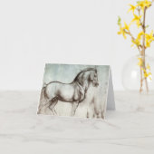 Da Vinci Paard Studie Renaissance Schets Schets Sc Kaart (Gele Bloem)