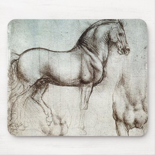 Da Vinci Paard Studie Renaissance Schets Schets Sc Muismat (Voorkant)