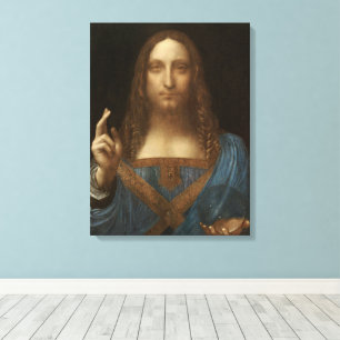 Da Vinci, Redder van de Wereld, Salvator Mundi Canvas Afdruk