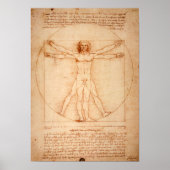 Da Vinci’s Vitruviaanse Man (1487) Poster (Voorkant)