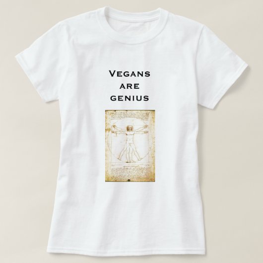 da-vinci- Vegans zijn geniaal T-shirt (Design voorkant)