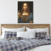 Da Vinci, Verlosser van de wereld, Salvator Mundi Canvas Afdruk (Insitu (Slaapkamer))