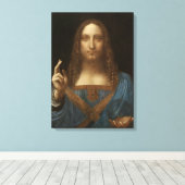 Da Vinci, Verlosser van de wereld, Salvator Mundi Canvas Afdruk (Insitu (Houten vloer))